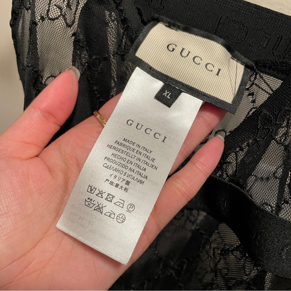 Gucci GG Tulle Black Lace Bodysuit - Picture 3 of 4